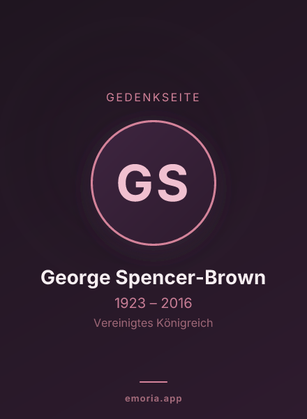 Gedenkportrait von George Spencer-Brown