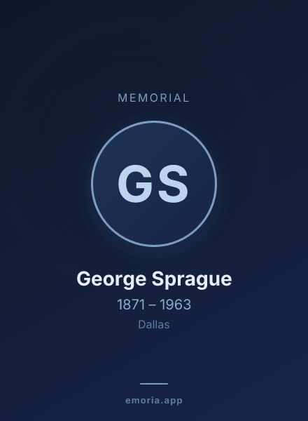 Memorial portrait of George Sprague