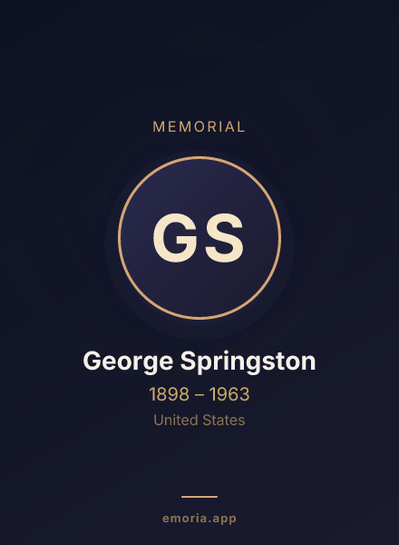 Memorial portrait of George Springston