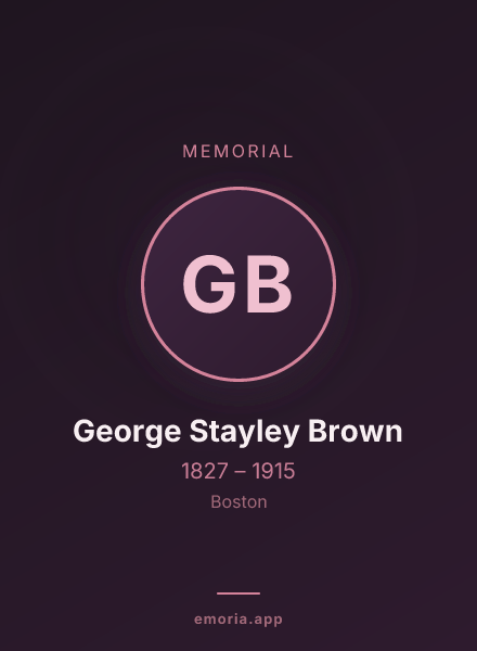 Memorial portrait of George Stayley Brown