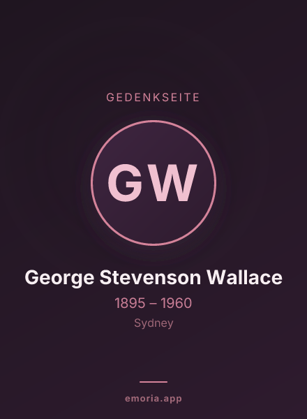 Gedenkportrait von George Stevenson Wallace
