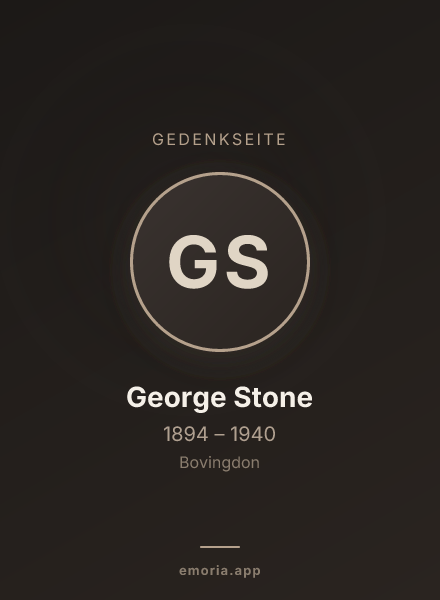 Gedenkportrait von George Stone