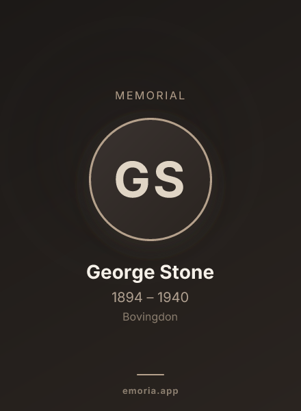 Memorial portrait of George Stone