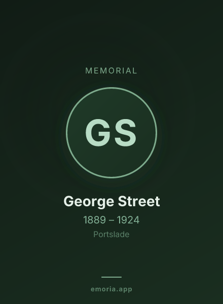 Memorial portrait of George Street