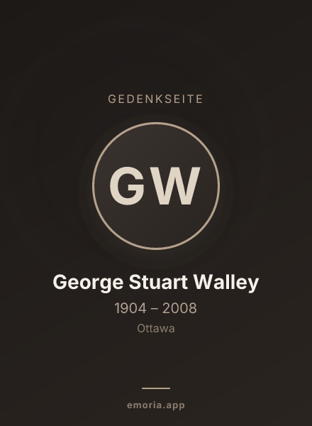 Gedenkportrait von George Stuart Walley