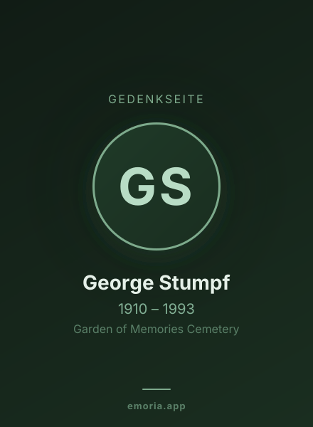 Gedenkportrait von George Stumpf
