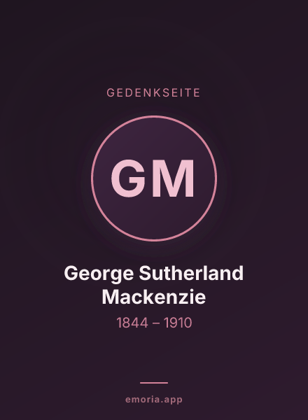 Gedenkportrait von George Sutherland Mackenzie