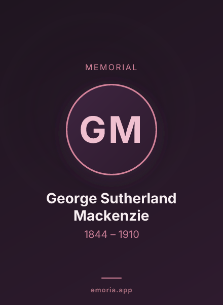 Memorial portrait of George Sutherland Mackenzie