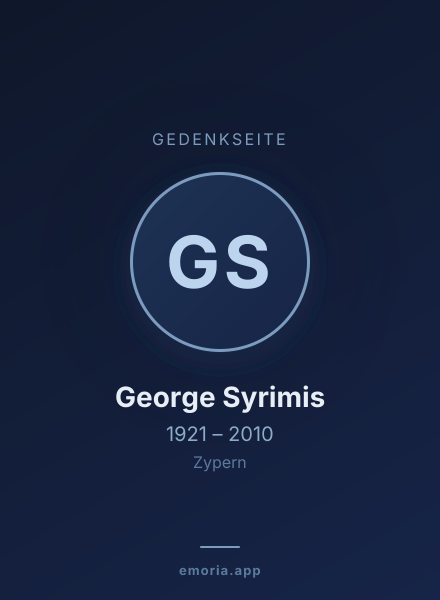Gedenkportrait von George Syrimis