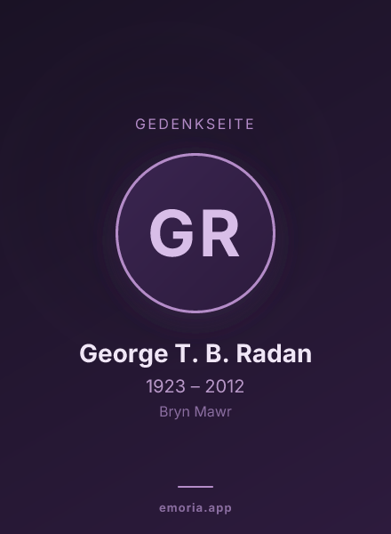 Gedenkportrait von George T. B. Radan