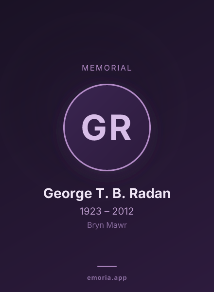 Memorial portrait of George T. B. Radan