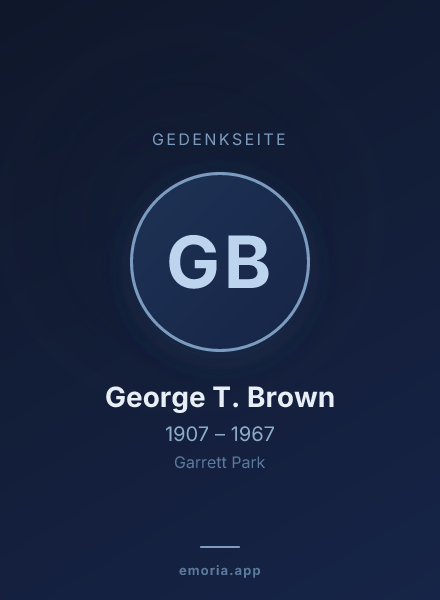 Gedenkportrait von George T. Brown