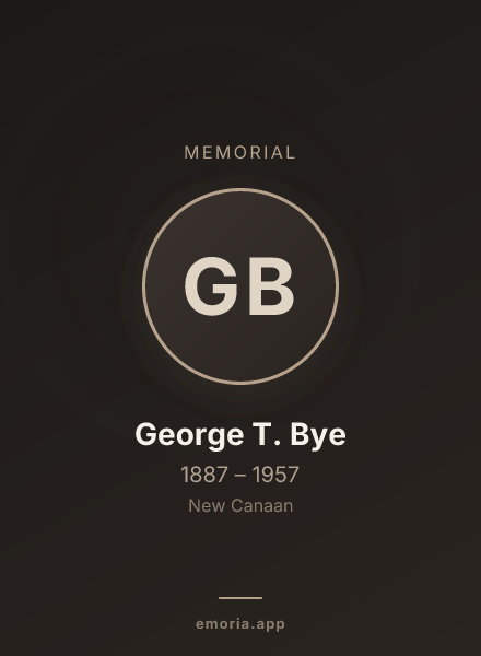 Memorial portrait of George T. Bye