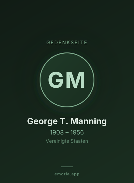 Gedenkportrait von George T. Manning