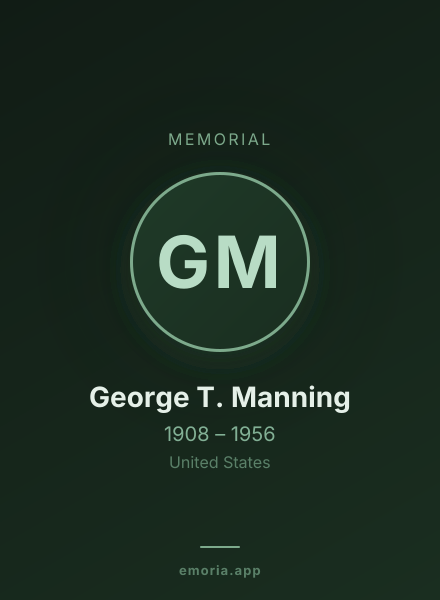Memorial portrait of George T. Manning
