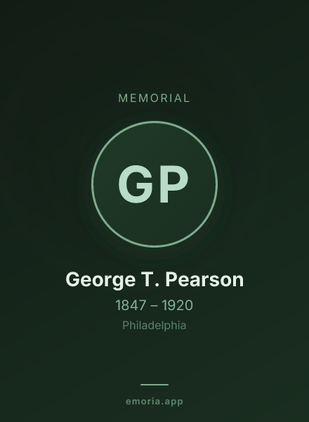 Memorial portrait of George T. Pearson