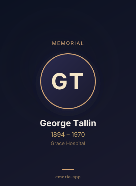Memorial portrait of George Tallin