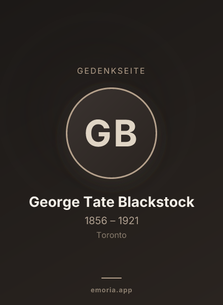 Gedenkportrait von George Tate Blackstock