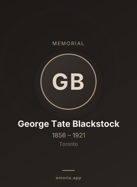 Memorial portrait of George Tate Blackstock