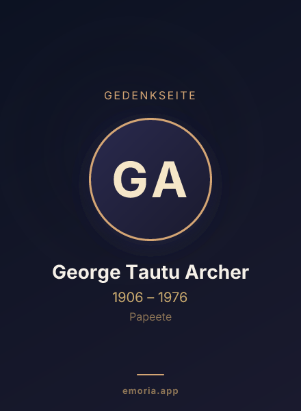 Gedenkportrait von George Tautu Archer