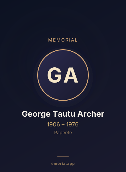 Memorial portrait of George Tautu Archer