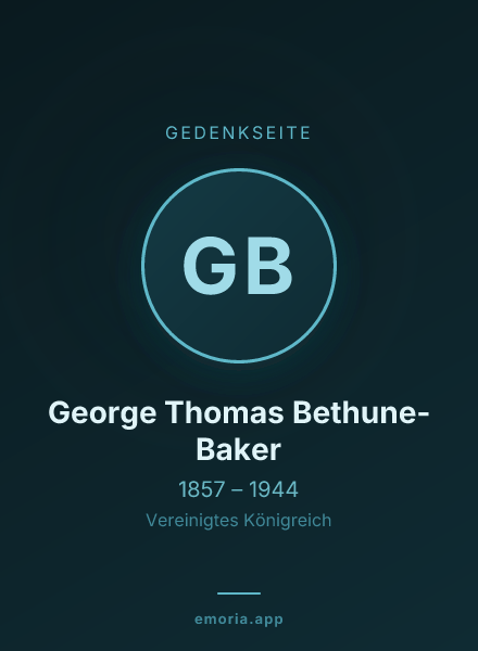 Gedenkportrait von George Thomas Bethune-Baker