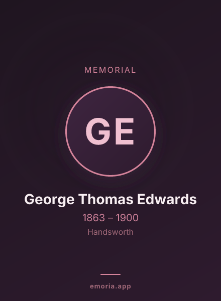Memorial portrait of George Thomas Edwards