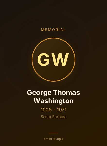 Memorial portrait of George Thomas Washington