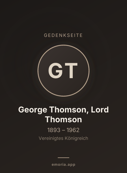 Gedenkportrait von George Thomson, Lord Thomson