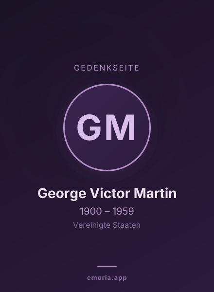 Gedenkportrait von George Victor Martin