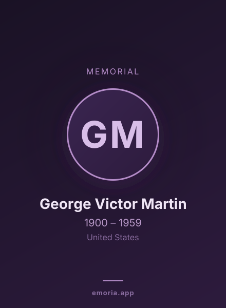 Memorial portrait of George Victor Martin