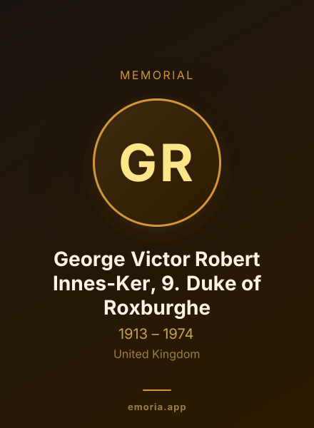 Memorial portrait of George Victor Robert Innes-Ker, 9. Duke of Roxburghe