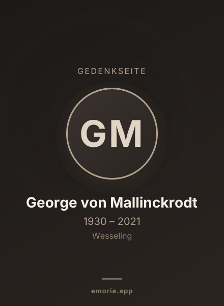 Gedenkportrait von George von Mallinckrodt