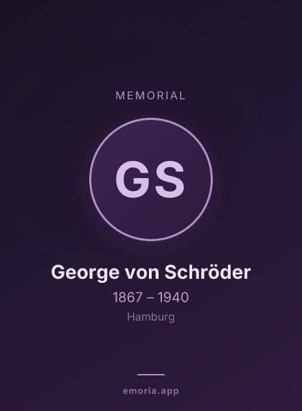 Memorial portrait of George von Schröder