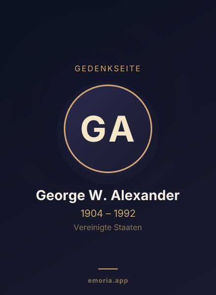 Gedenkportrait von George W. Alexander