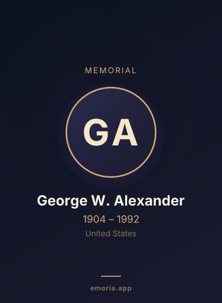 Memorial portrait of George W. Alexander