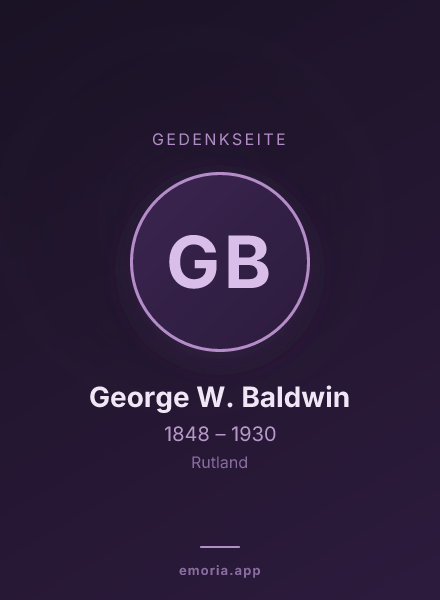 Gedenkportrait von George W. Baldwin