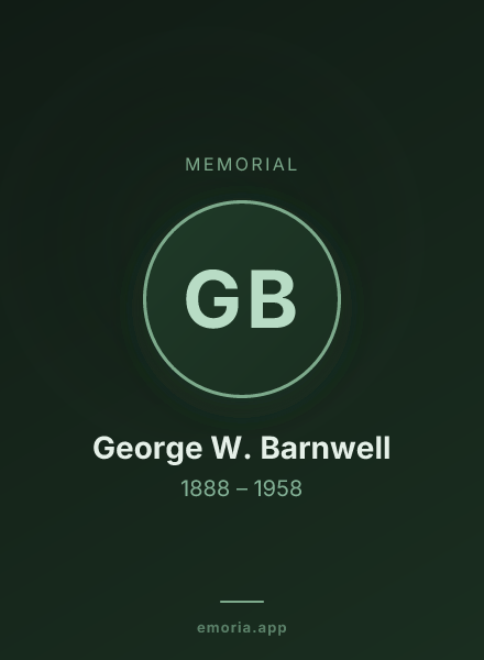 Memorial portrait of George W. Barnwell