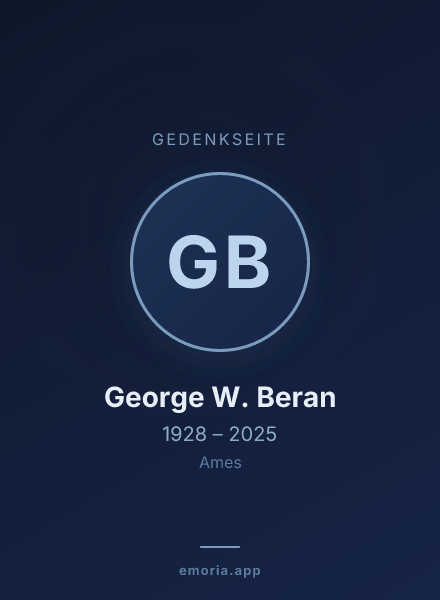 Gedenkportrait von George W. Beran