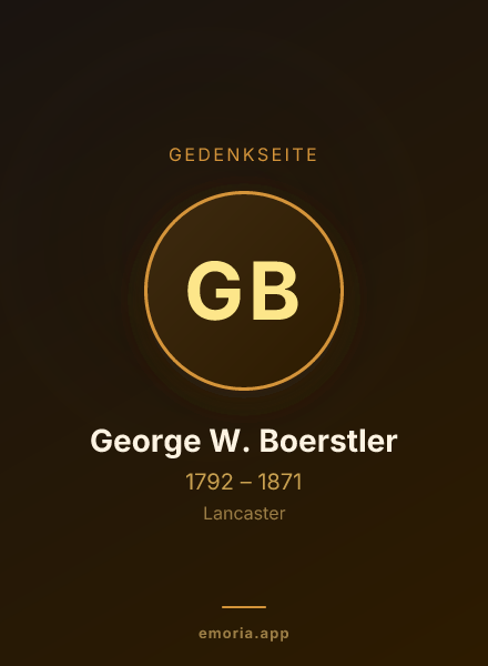 Gedenkportrait von George W. Boerstler
