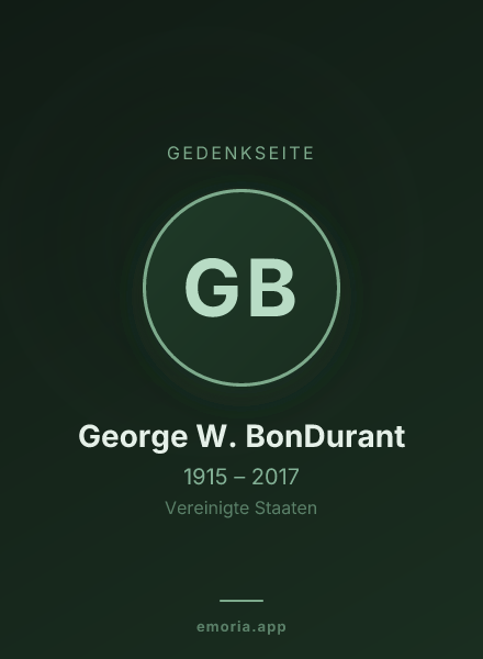 Gedenkportrait von George W. BonDurant