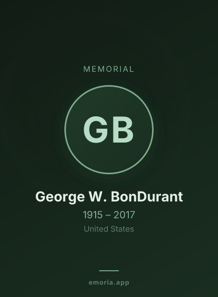 Memorial portrait of George W. BonDurant