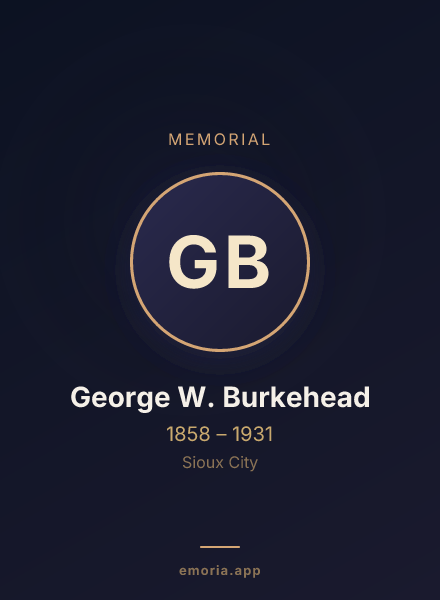 Memorial portrait of George W. Burkehead