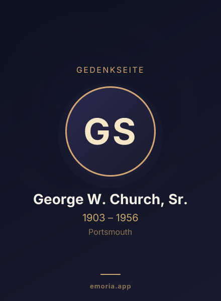 Gedenkportrait von George W. Church, Sr.