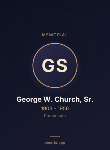 Memorial portrait of George W. Church, Sr.
