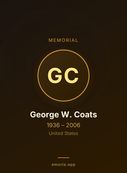 Memorial portrait of George W. Coats