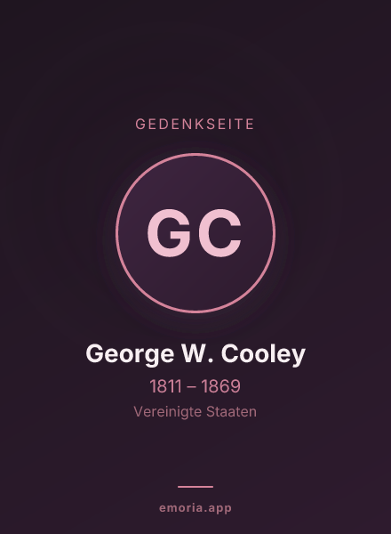 Gedenkportrait von George W. Cooley