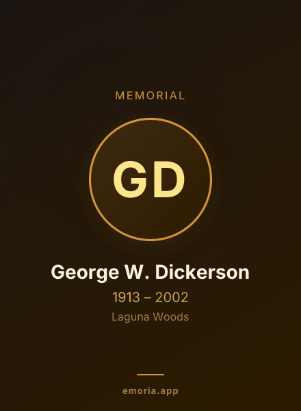 Memorial portrait of George W. Dickerson