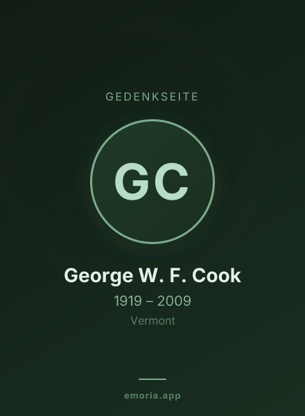 Gedenkportrait von George W. F. Cook