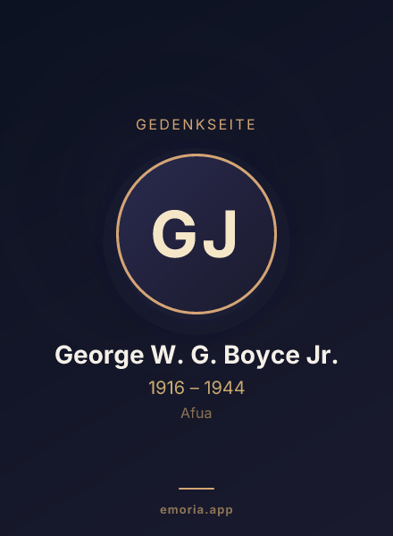 Gedenkportrait von George W. G. Boyce Jr.